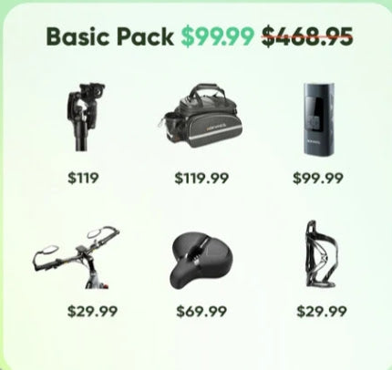 6 Accessory Basic Pack Bundle with any E-Bike Purchase ( $468.95 Value ) - Limit 1 Gift Pack per E-Bike Purchase