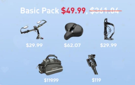 5 Accessory Basic Pack Bundle with any E-Bike Purchase ( $361.04 Value ) - Limit 1 Gift Pack per E-Bike Purchase