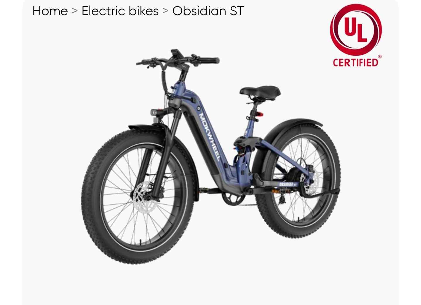 Obsidian ST( Full Suspension ) Power Station E-Bike includes Front/Back Fenders + A *Free* Deluxe 10 Accessory Pack! ( A $699 Value )