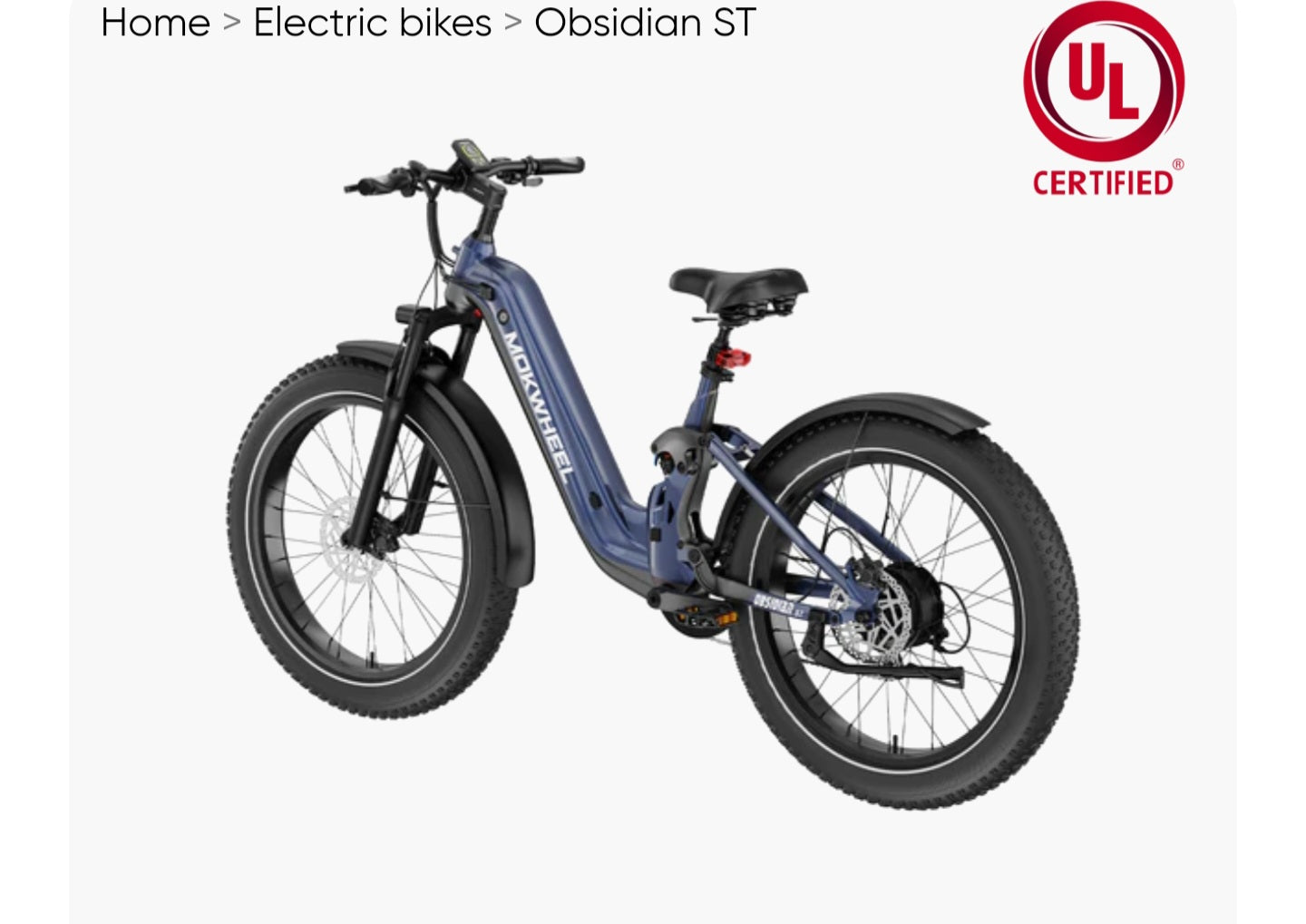 Obsidian ST( Full Suspension ) Power Station E-Bike includes Front/Back Fenders + A *Free* Deluxe 10 Accessory Pack! ( A $699 Value )