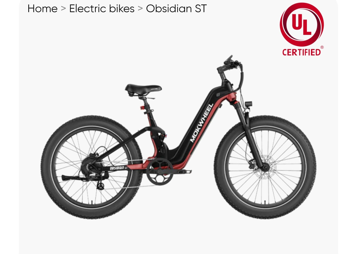 Obsidian ST( Full Suspension ) Power Station E-Bike includes Front/Back Fenders + A *Free* Deluxe 10 Accessory Pack! ( A $699 Value )