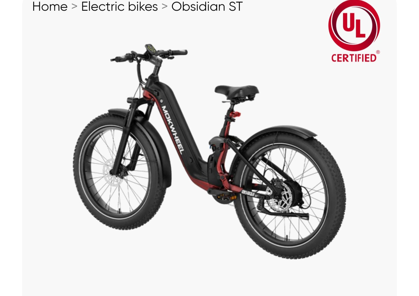 Obsidian ST( Full Suspension ) Power Station E-Bike includes Front/Back Fenders + A *Free* Deluxe 10 Accessory Pack! ( A $699 Value )