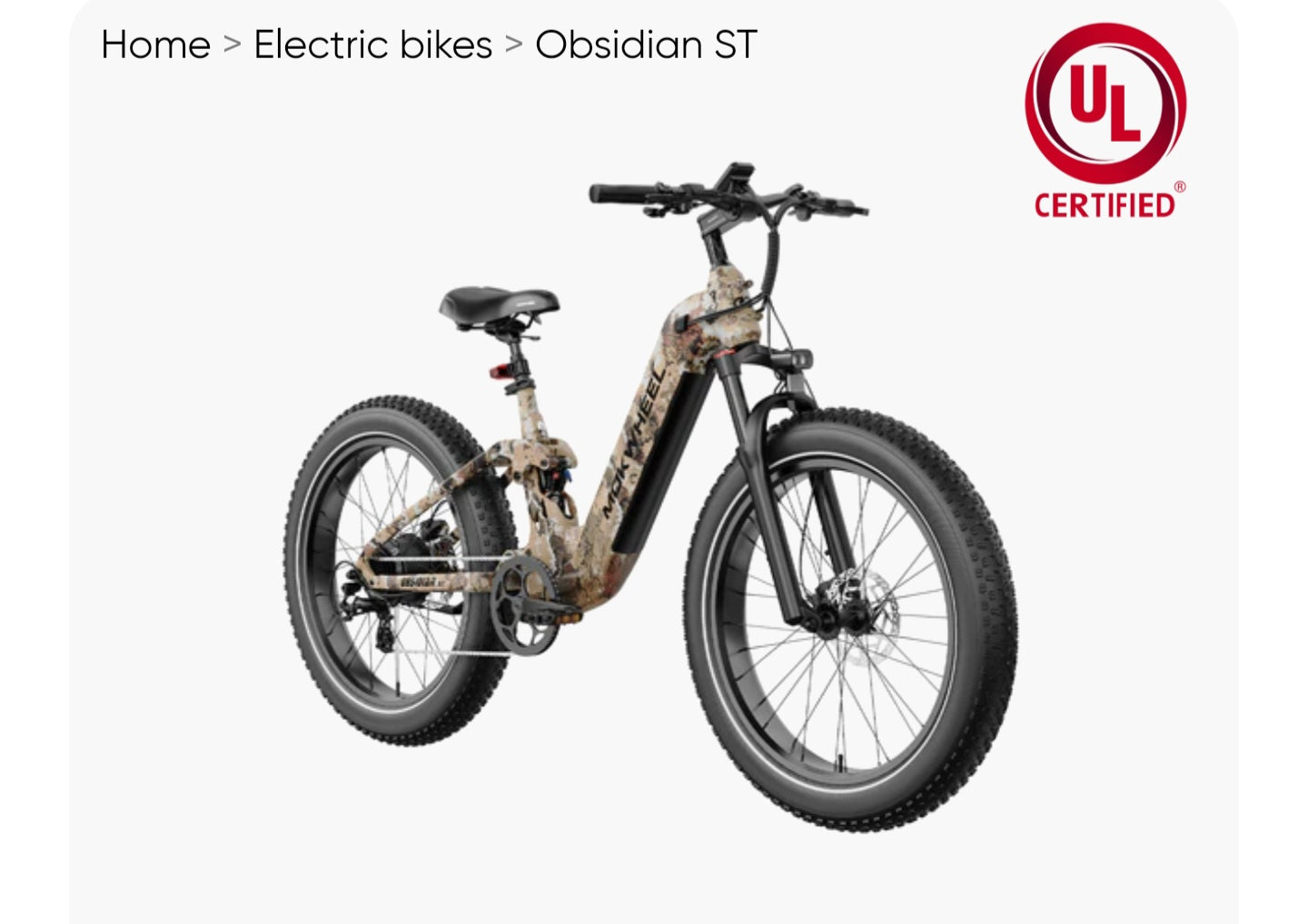 Obsidian ST( Full Suspension ) Power Station E-Bike includes Front/Back Fenders + A *Free* Deluxe 10 Accessory Pack! ( A $699 Value )