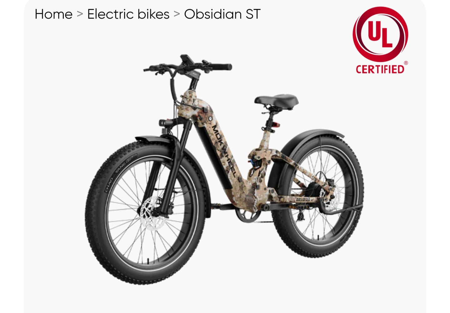 Obsidian ST( Full Suspension ) Power Station E-Bike includes Front/Back Fenders + A *Free* Deluxe 10 Accessory Pack! ( A $699 Value )