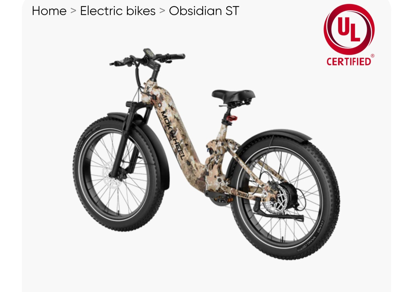 Obsidian ST( Full Suspension ) Power Station E-Bike includes Front/Back Fenders + A *Free* Deluxe 10 Accessory Pack! ( A $699 Value )