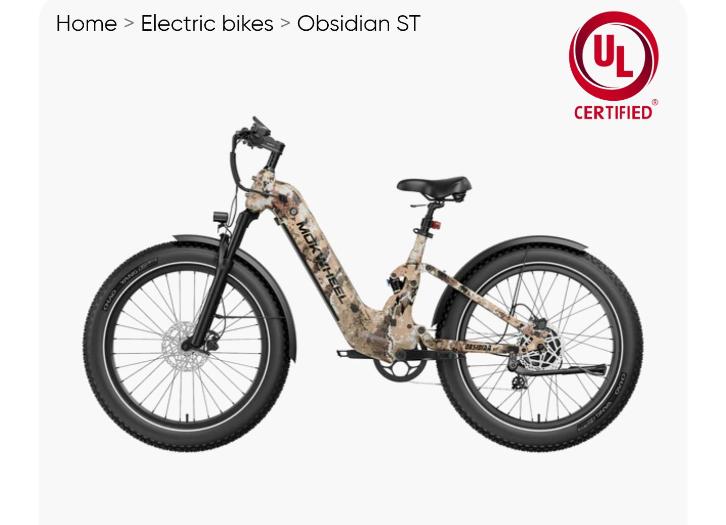 Obsidian ST( Full Suspension ) Power Station E-Bike includes Front/Back Fenders + A *Free* Deluxe 10 Accessory Pack! ( A $699 Value )