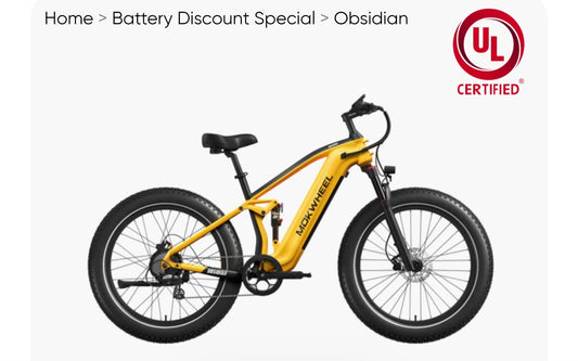 Obsidian ( Full Suspension ) Power Station E-Bike includes Front/Back Fenders + A *Free* Deluxe 10 Accessory Pack! ( A $699 Value )